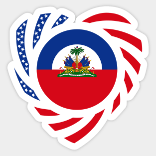 Haitian American Multinational Patriot Flag (Heart) Sticker